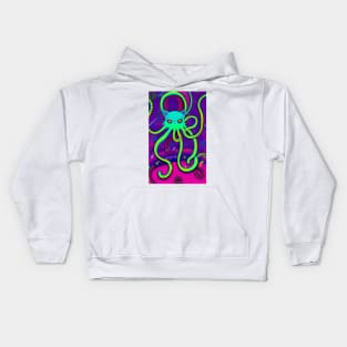 Psychedelic cat octopus Kids Hoodie